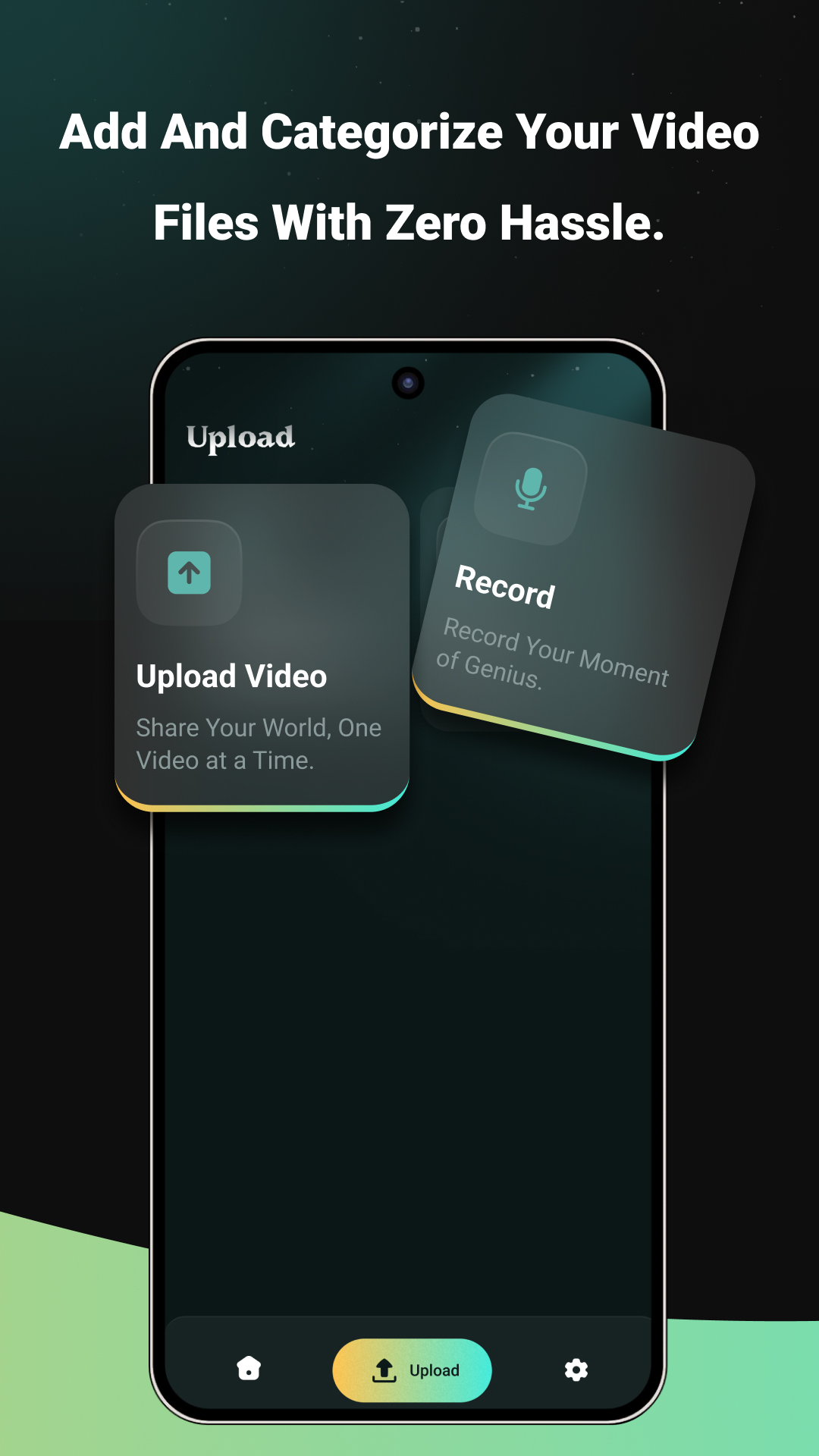 Vidrax upload and record screen